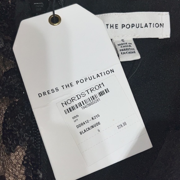 Dress The Population Sharon Lace Sequin Floral Mermaid Maxi Gown Black Small - Picture 8 of 14